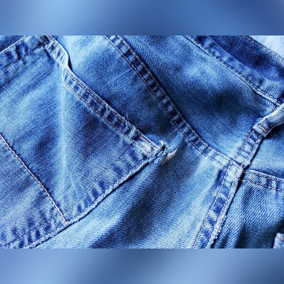 Abercrombie & Fitch Vintage Distressed Blue Jeans (32x32) Y2K - Picture 7 of 10